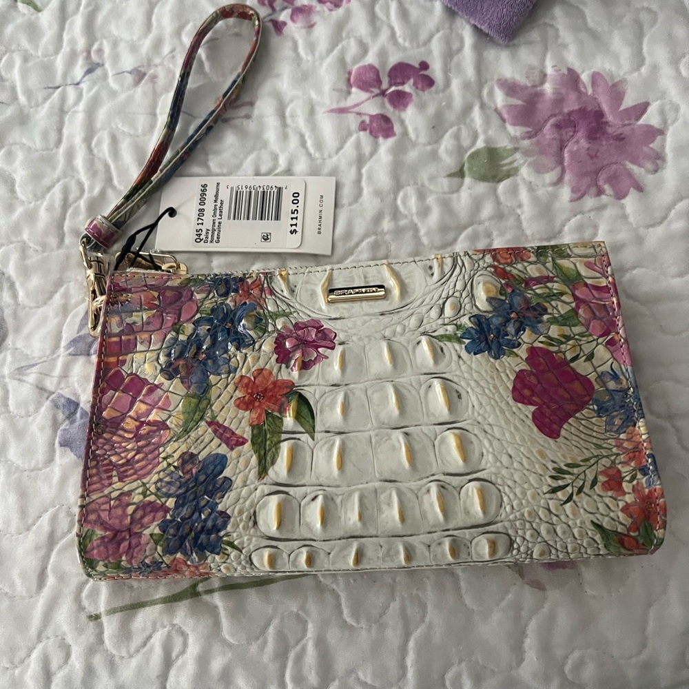 Floral Embossed Wristlet